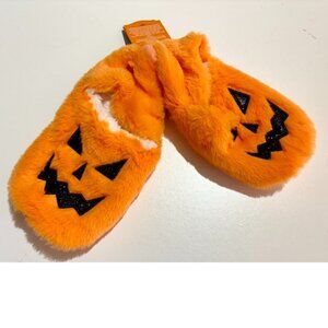 Halloween Slipper Socks Orange Pumpkin Size S/M Shoes Size 5-7 Womens